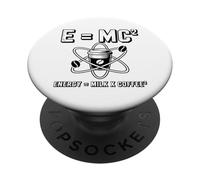 E MC2 Energía Leche X Café Física Humor Ciencia Broma PopSockets PopGrip Adhesivo