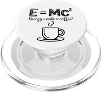E MC2 Energía Leche X Café Física Humor Ciencia Broma PopSockets PopGrip para MagSafe