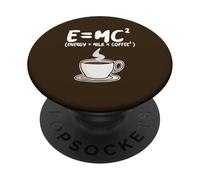 E=mc2 energía leche y café PopSockets PopGrip Adhesivo