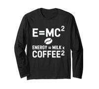 E=MC2 Física Diciendo Nerd Pun Energía a Través del Café Manga Larga