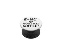 E=MC2 Física Diciendo Nerd Pun Energía a Través del Café PopSockets PopGrip Adhesivo