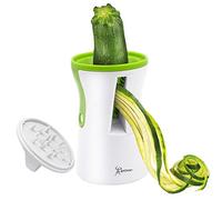 e!Orion Cortador en Espiral para Cortar Verduras, Rallador de Verduras, Cortador en Spirelli Manual, Adecuado para Zanahorias, Pepinos y Calabacin Pasta (Blanco y Verde)