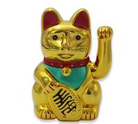e!Orion Gato de La Buena Suerte, Gran Oro agitando la Mano Paw Up Riqueza Prosperidad Gato de Bienvenida Buena Suerte decoración Feng Shui para el hogar y el automóvil Y Regalo(9 x 16cm)