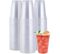 e!Orion Vasos de Plástico Desechables de Polipropileno - Vasos Transparente de Bebida Reutilizable, Material Ecológico - Ideal para Fiesta, Bodas Cumpleaños y Navidad - 350 ml, 50 Unidades