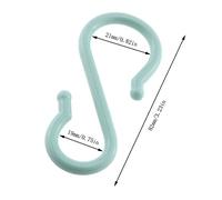 E-outstanding 8pcs plástico S en forma de doble cabeza gancho gancho gancho clavo baño ganchos ropa S ganchos, azul S tamaño 8.2cm
