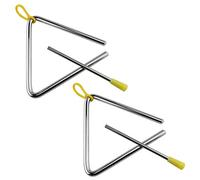 E-outstanding Rhythm acero triángulo 2PCS 5 pulgadas triángulos de acero musical instrumentos de percusión con huelguistas