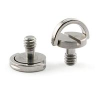 E-outstanding Tornillo con bisagras de anillo en D, 2 unidades, rosca de 1/4-20 de 10 mm de longitud, eje D, placa de liberación rápida, tornillos de fijación para trípode de cámara, monopié, placa QR