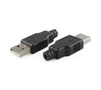 E-outstanding USB 2.0 Conector 10PCS USB 2.0 A Tipo Macho 4-Pin Plug con Cubierta de Plástico Negro DIY Socket
