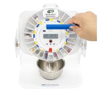 e-Pill MedTime Station - Dispensador automático de píldoras bloqueado con base volquete, 6 ajustes de alarma, cubierta transparente