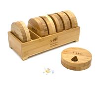 e-Pill - Organizador semanal de pastillas de bambú, pastillero de 7 días para tabletas, vitaminas o suplementos