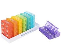 e-Pill - Organizador semanal de píldoras, 8 veces al día x 7 días, caja de vitaminas y medicamentos, multicolor
