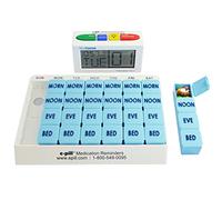 e-Pill - Organizador semanal de píldoras con 4 compartimentos para 7 días x 4 compartimentos por día, tamaño grande