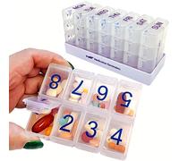 e-pill Organizador semanal grande de píldoras 8 veces al día x 7 días - Transparente