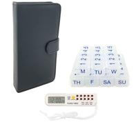 e-Pill Parkinson Organizador semanal de 7 días x 5 dosis por día con temporizador de intervalos de cuenta atrás, bolsa de lona negra y cordón