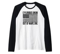E Pluribus Unum Bandera USA Camiseta Manga Raglan