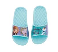 E plus M Frozen - Chanclas de goma EVA con cierre de , resistentes al agua, para piscina y bañera, azul, 24 EU