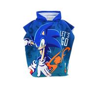 E plus M Sonic The Hedgehog - Bañador para niños (secado rápido, transpirable, tallas 98-128), Poncho azul, 3-6 años