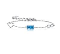 E Pulsera ajustable de plata de ley 925 con forma de corazón infinito y piedra natal para mujer, regalo de amistad para cumpleaños, aniversario, joyería para mejor amiga, mamá, esposa, novia y ella