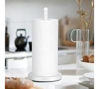 E-ROOM TREND Portarrollos de Cocina de Rollos Base Pesada Dispensador de Metal Resistente Soporte para Rollos de Toallas de baño Resistente Organizador de Papel Blanco Mate (A075)