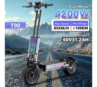 E-Scooter 4200W Motor Dual 60V31.2ah tablero multifuncional Scooter Eléctrico 13 pulgadas todoterreno neumático monopatín eléctrico 4200W 60V31.2ah