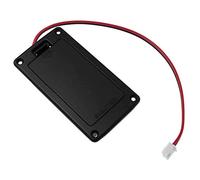 E-sobresaliente - Caja de batería de 9 V, color negro con cable de enchufe de 2 pines para guitarra activa y bajo