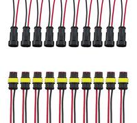 E Support 2 Pin Way Car Auto Impermeable Conector eléctrico Plug Socket Kit con Cable AWG Calibre Marine Pack de 10