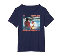 E.T. The Extra-Terrestrial Space Explorer 1982 Camiseta, Mujer Tallas Grandes, Azul Marino, 4XL Grande