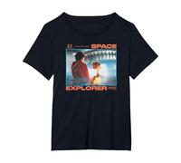 E.T. The Extra-Terrestrial Space Explorer 1982 Camiseta, Mujer Tallas Grandes, Negro, 4XL Grande