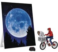 Figura de colección E.T. Extraterrestre y Elliott con Bicicleta y Mini Poster de Luna - 40 Aniversario - Altura de la Figura 12cm