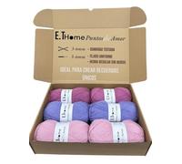 E.THOME 6 ovillos lana x100g para elitistas, lanas para crochet, lana dos agujas, lanas para tejer calceta, mantas, jersey, gorros, amigurimis. Hebra regular sin nudos. (Mx rosas)