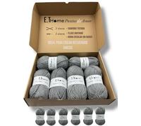 E.THOME 6 ovillos lana x100g para elitistas, lanas para crochet, lana dos agujas, lanas para tejer calceta, mantas, jersey, gorros, amigurimis. Hebra regular sin nudos. (gris medio/medium gray)