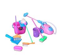 E-TING Juego de limpieza en miniatura para fregona, cepillo, escoba, cubo para la limpieza del hogar, casa de muñecas y accesorios de jardín para muñecas de 11.5 pulgadas