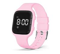 e-vibra reloj de alarma vibratorio, reloj de entrenamiento para ir al baño reloj médico recordatorio impermeable con 15 alarmas diarias (rosa bebé)