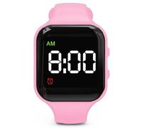 e-vibra Reloj de entrenamiento impermeable para ir al baño, recordatorio de alarma vibratoria recargable, despertador silencioso, bloqueo (rosa)