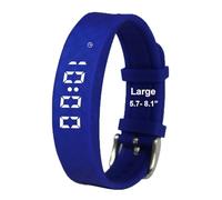 e-vibra Reloj de entrenamiento para ir al baño - Pulsera de alarma vibratoria silenciosa recargable - Reloj recordatorio médico - con temporizador y 15 alarmas diarias (azul real, grande), Azul Real,