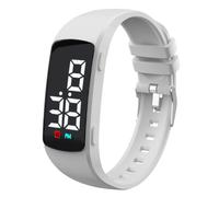 e-vibra Reloj de entrenamiento para ir al baño - Pulsera de alarma vibratoria silenciosa - Reloj recordatorio médico resistente al agua - con temporizador y 15 alarmas diarias (blanco), Blanco