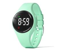 e-vibra Reloj de entrenamiento para ir al baño - Reloj vibratorio silencioso resistente al agua - Reloj recordatorio médico recargable - con alarma y pantalla de bloqueo, Verde, 4 to 7.4 inches