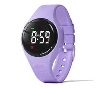 e-vibra Reloj de entrenamiento para ir al baño - Reloj vibratorio silencioso resistente al agua - Reloj recordatorio médico recargable - con alarma y pantalla de bloqueo, Púrpura