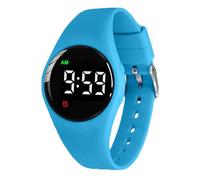 e-vibra Reloj de entrenamiento resistente al agua, recargable, con alarma vibratoria, reloj despertador silencioso, con cerradura, Azul, Moderno