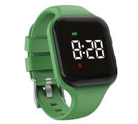e-vibra Reloj despertador vibrador impermeable recargable 15 alarmas recordatorio reloj de entrenamiento para ir al baño con pantalla de bloqueo, Cuadrado Verde, 100%