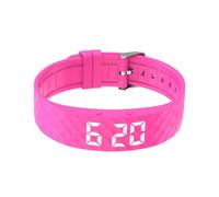 e-vibra Reloj despertador vibratorio, pulsera de entrenamiento para ir al baño, reloj recordatorio de píldoras recargable con 15 alarmas diarias, Rosa, Small, Minimalista
