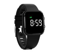 e-vibra Reloj despertador vibratorio, pulsera de entrenamiento para ir al baño, reloj recordatorio de píldoras recargable con temporizador y 15 alarmas diarias, Negro