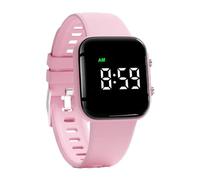 e-vibra Reloj despertador vibratorio, pulsera de entrenamiento para ir al baño, reloj recordatorio de píldoras recargable con temporizador y 15 alarmas diarias, Rosa