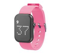 e-vibra Reloj despertador vibratorio recargable, pulsera silenciosa con recordatorio de píldoras, con 8 recordatorios de mensajes personalizados (rosa-pequeño), Rosado, S