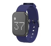 e-vibra Reloj despertador vibratorio recargable, pulsera silenciosa con recordatorio de píldoras, con 8 recordatorios de mensajes personalizados (azul oscuro-grande), Azul oscuro, L