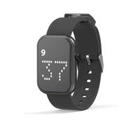 e-vibra Reloj despertador vibratorio recargable, pulsera silenciosa con recordatorio de píldoras, reloj despertador, con 8 recordatorios de mensajes personalizados (negro-grande)