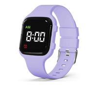 e-vibra Reloj despertador vibratorio, reloj de entrenamiento para ir al baño, resistente al agua, recordatorio médico, pulsera con temporizador (morado)