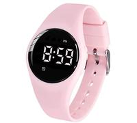 e-vibra Reloj despertador vibratorio, resistente al agua, pulsera de entrenamiento para ir al baño, reloj recordatorio médico recargable con temporizador y 15 alarmas diarias (rosa)
