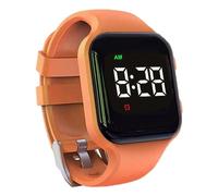 e-vibra resistente al agua vibración reloj de carga reloj despertador 15 reloj despertador con pantalla de bloqueo como un reloj de entrenamiento de inodoro (naranja cuadrado)