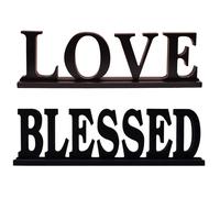 E-view Wooden Family Sign for Home Decor - Decorative Letters Tabletop Word Plaque Home D?cor Accents (Set of 2-d)